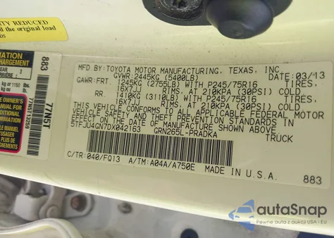 2013 Toyota Tacoma Prerunner V6 из США, поврежденный, VIN 5TFJU4GN7DX042163